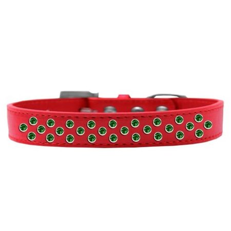 UNCONDITIONAL LOVE Sprinkles Emerald Green Crystals Dog CollarRed Size 14 UN784104